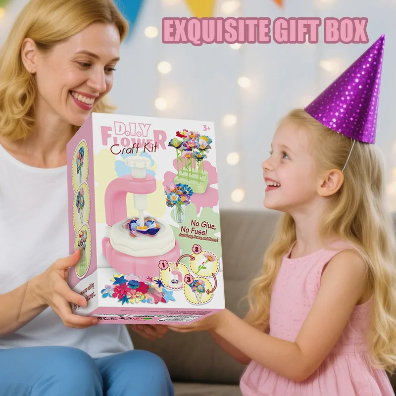Set Fiori Da Costruire Con Blocchi, Bouquet Artificiali Fai Da Te Con Custodia Antipolvere - Regalo Per Adulti E Bambini (Rosa Blu) - 4