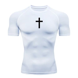 Christian Athletic Quick-Dry Compression Workout Tee - XXXL (White 3)