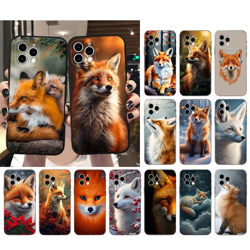 

Cute Red Fox Phone Case For iphone 15 14 Pro Max 13 12 11 Pro Max XSMax XR 12 13 mini 14 Plus Shell