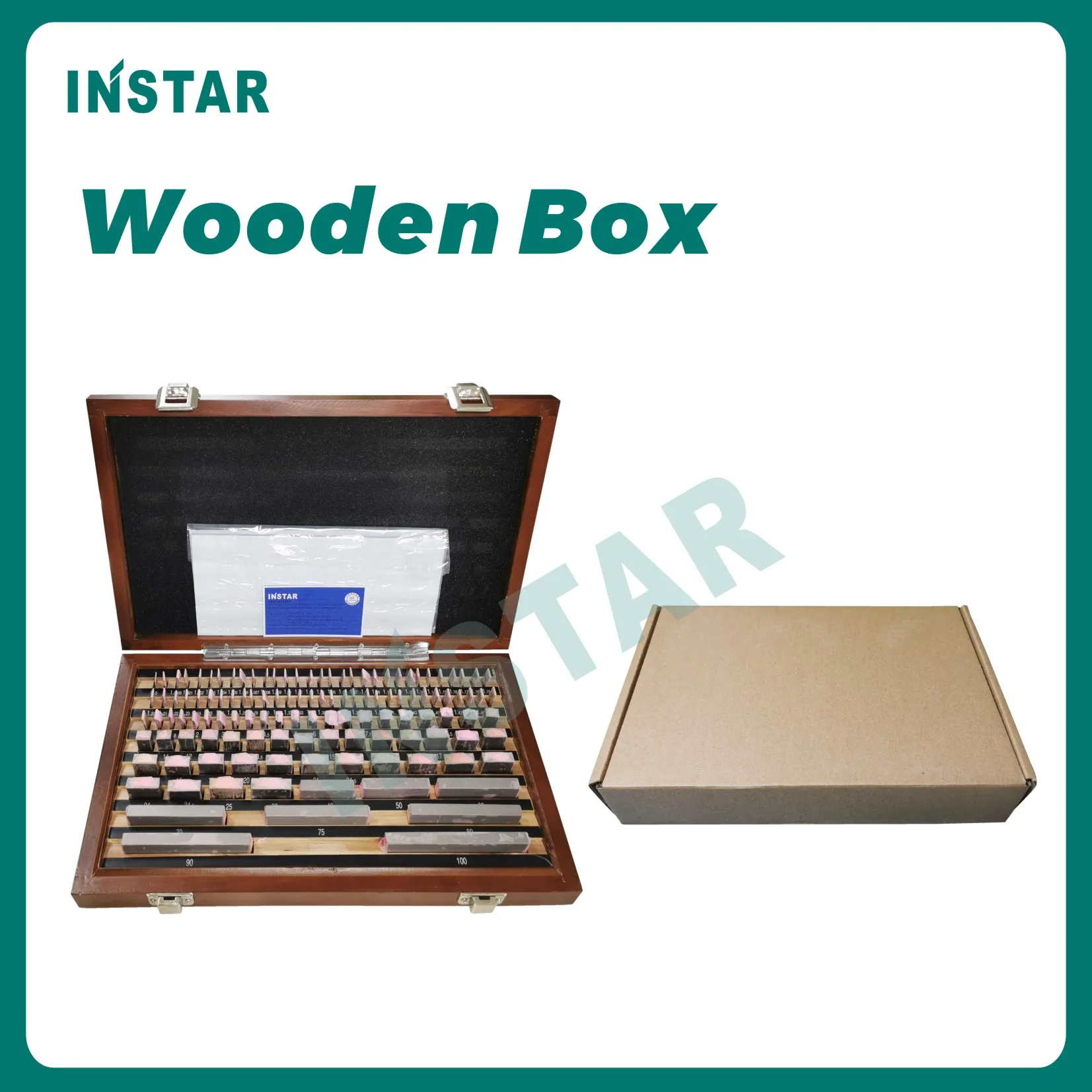 INSTAR 게이지 블록 세트, 등급 0, 중간 등급 정확도 0.00045mm, 경화강 Gcr15, 산업 품질 10-30-50-100mm, 122 개
