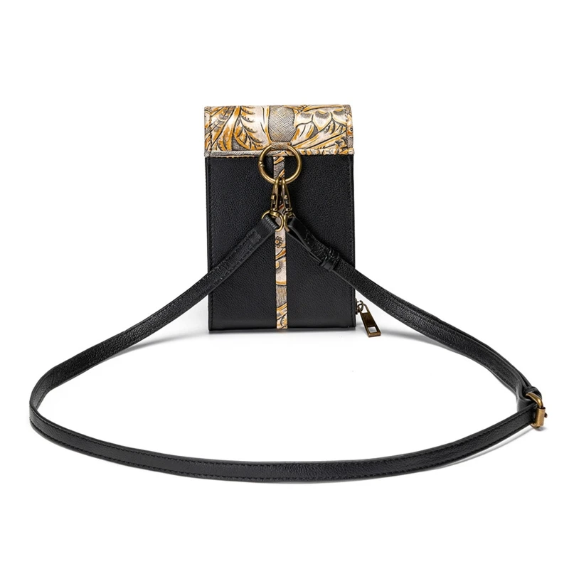 Vintage Small Waist Bag Gothic Embossed Rivet Crossbody Bag Cowhide Shoulder Bag Bag for Friends Birthday