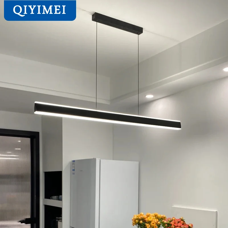 

LED Pendant Lights For Dining Room Bedroom Minimalist Restaurant Strip Lamp Hanging Lamp Up And Down Luminous Dropshiping