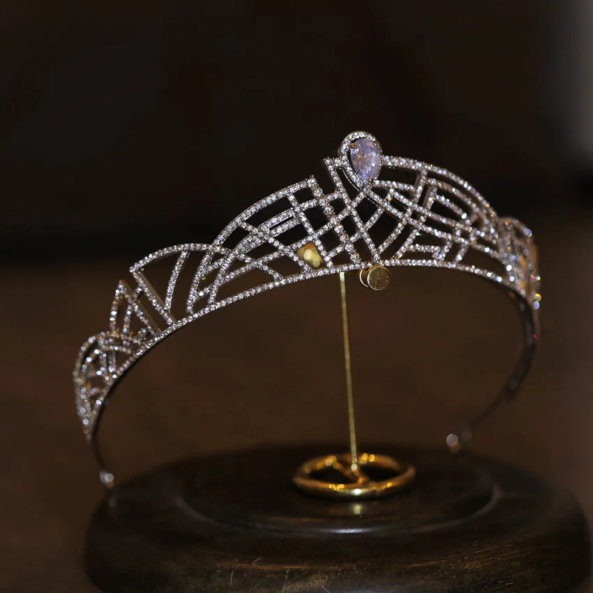 Luxury Tiaras And Crowns CZ Zirconia Princess Pageant Engagement Headband Wedding Hair Accessories Evening Dress Bridal Jewelry