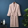 Robe en coton éponge pour printemps et été, Robe du matin fine, peignoir gaufré à manches longues, serviette de bain de beauté d'hôtel pour Couples