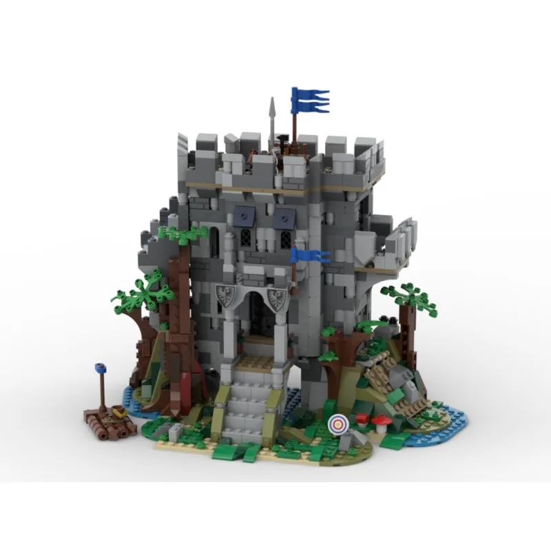 

1141 шт. MOC замок в лесу, модульный средневековый замок 31120, попеременные модели кирпичей, DIY строительные блоки, игрушки для подарка