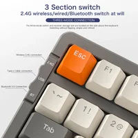 K8 100 Key Wireless Mechanical Keyboard Tri-mode Connection,Full Key Hot Swap,lighting Effects,Gasket Muffler Structure, Laptops - Image 5