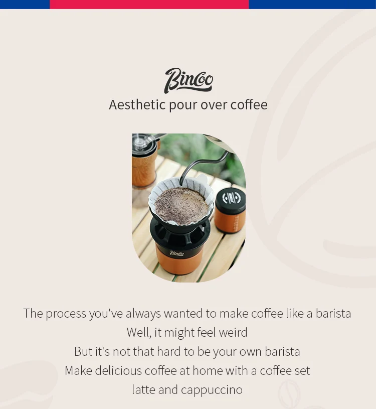 Sbe2a106a0bea4da08a16a2794668f7ebB BINCOO Coffee Equipment Portable Hand Brewed Coffee Set Coffee Manual Grinder Complete Set for Outdoor Camping Travel