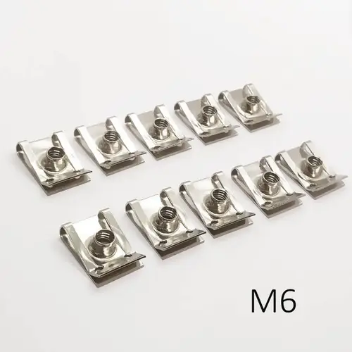 10pcs Stainless Steel U Type Clips Plate Leaf Spring Nut M6 M5 M4 M8 8mm 5mm 6mm 4mm Reed Nuts for Car Motorcycle Scooter ATV - Image 9