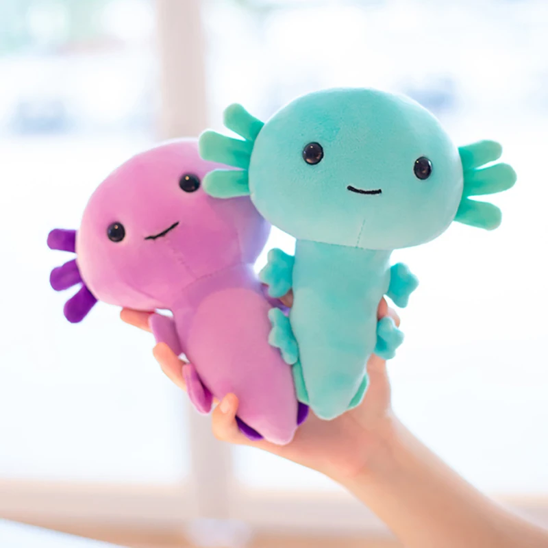 20/30cm Cuddly Axolotl Doll Plush Toy Handheld Salamander Colorful Small  Newt Underwater Animal Kids Plushie Peluche Gift