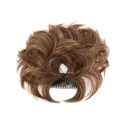 Messy Bun Hair Piece Side Comb Clip in Hair Bun Tousled Updo Hairpiece for Women Adjustable Tousled Updo B
