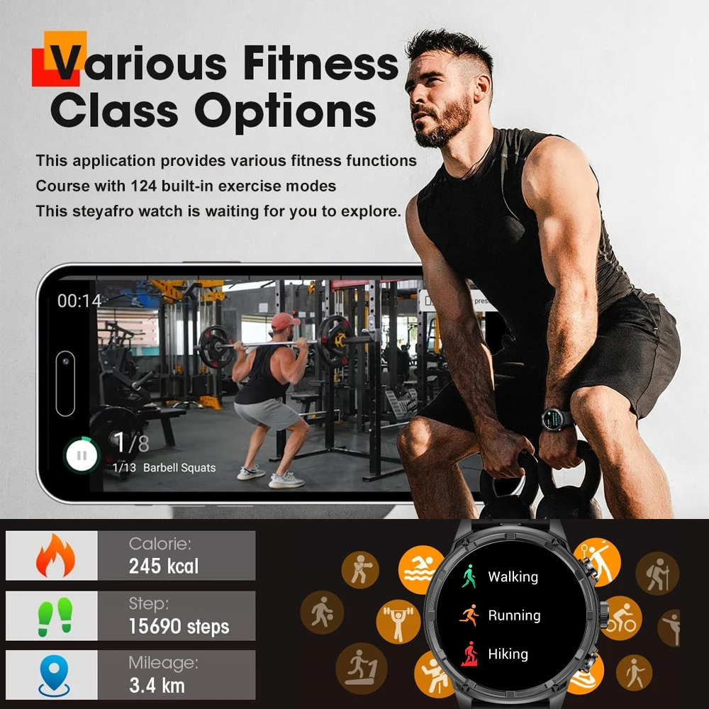 2026 new Outdoors Smart Watch 1.85''hd screen 710mAh Large battery Bluetooth call Health monitoring Sports Modes Waterproof GPS 4