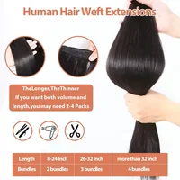 Extensions de cheveux humains brésiliens lisses vierges de 32 pouces, 1, 3 ou 4 lots, double trame, prêtes à porter pour femmes noires 5
