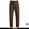 AIOPESON Casual Thermal Pants Men Winter Warm Thermal Trousers Thickened Elastic Waist Zippers Fashion Outdoor Windproof Pants