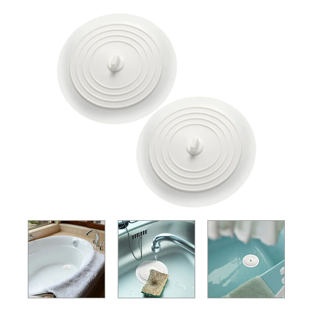 

2 Pcs Bathrooms Accessories Floor Drain Covers Accessory Bathtub Stoppers Silica Gel Sink Accesorries