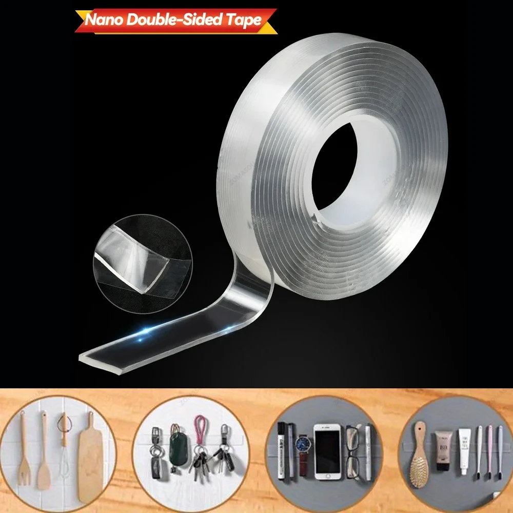 Double Sided Adhesive Tape 1-10Pcs 1/2/3/5m Nano Tape Super Strong Double Sided Adhesive Tape Non-slip Waterproof Transparent For Bathroom Kitchen double sided tape adhesive tape adhesive sealing strips