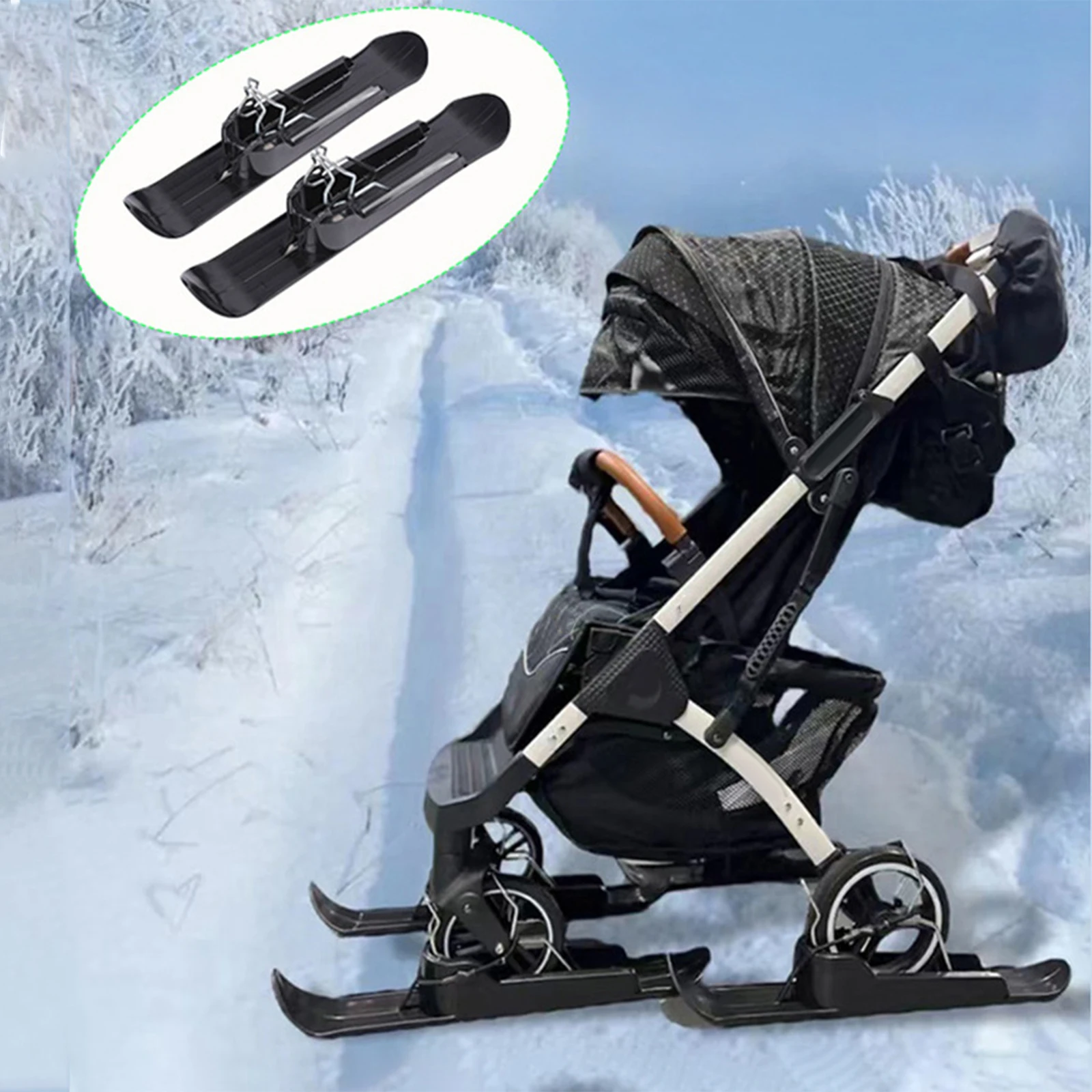 2x Snow Sledge Board Portable Winter Snow Sled Ski Scooter Sledge Universal for Balancing Bike Accessories
