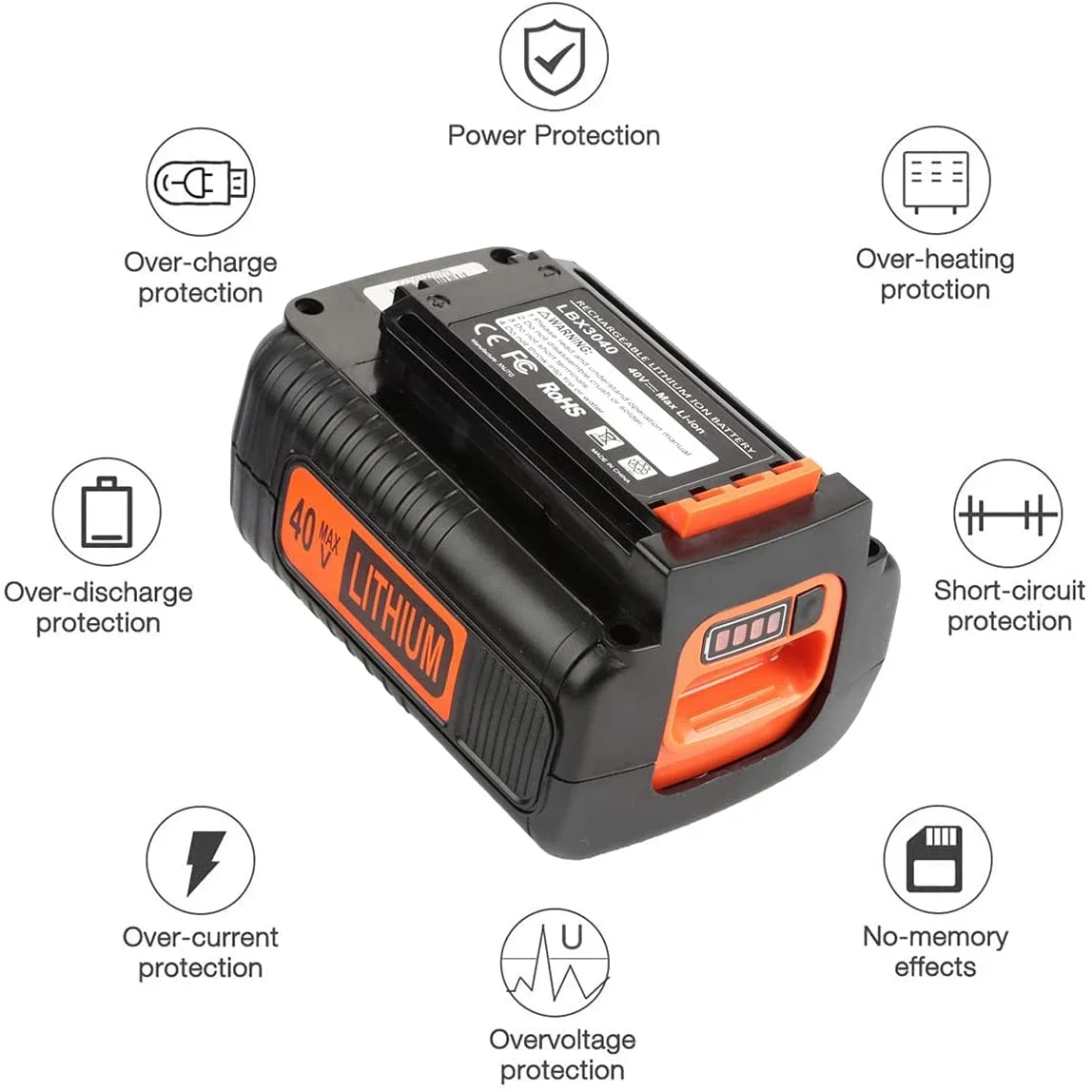 6000mAh 40 Volt Max Lithium Battery Replacement for Black and Decker 40V  Battery LBX2040 LBXR36 LBXR2036 LST540 LCS1240 LBX1540 - AliExpress