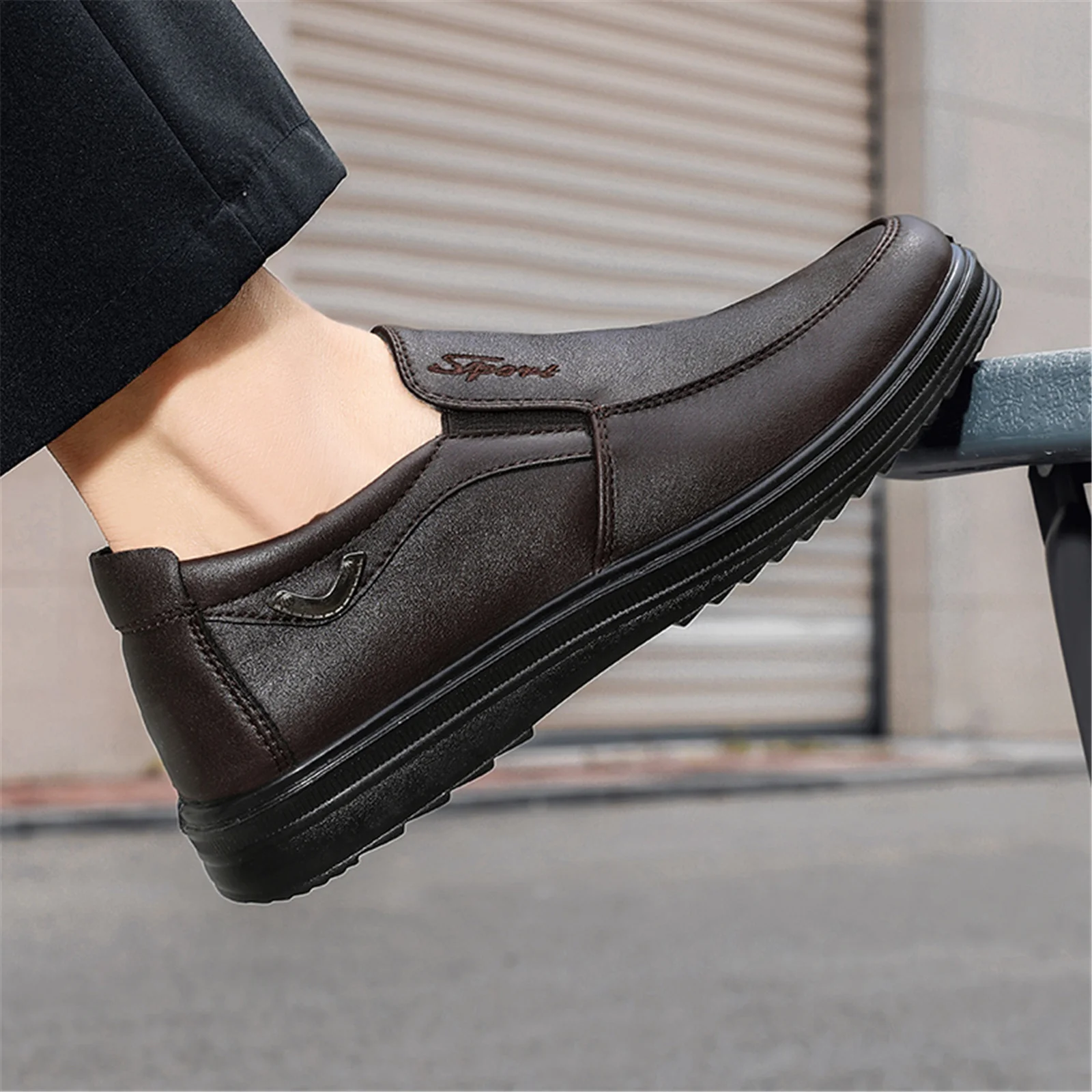Men's Casual Slip-On Canvas Loafers, Orthopedic Walking Shoes with Arch Support for Pain Relief 5
