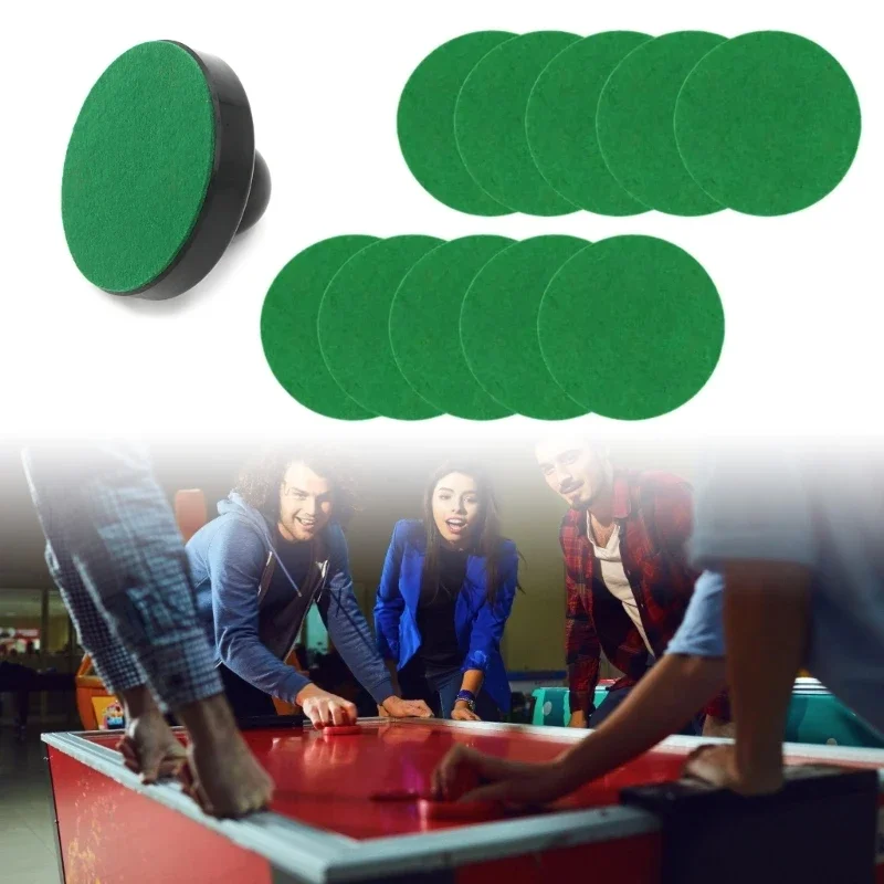 Air Hockey Accessories 10Pcs Air Hockey Mallet Felt Pads Set Pushers Pads Replacements