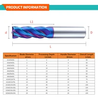 LUFEICNC HRC65 4 cannelures fraise en bout de carbure fraise en acier au tungstène outils de tour CNC fraises plates pour métal en acier inoxydable 4