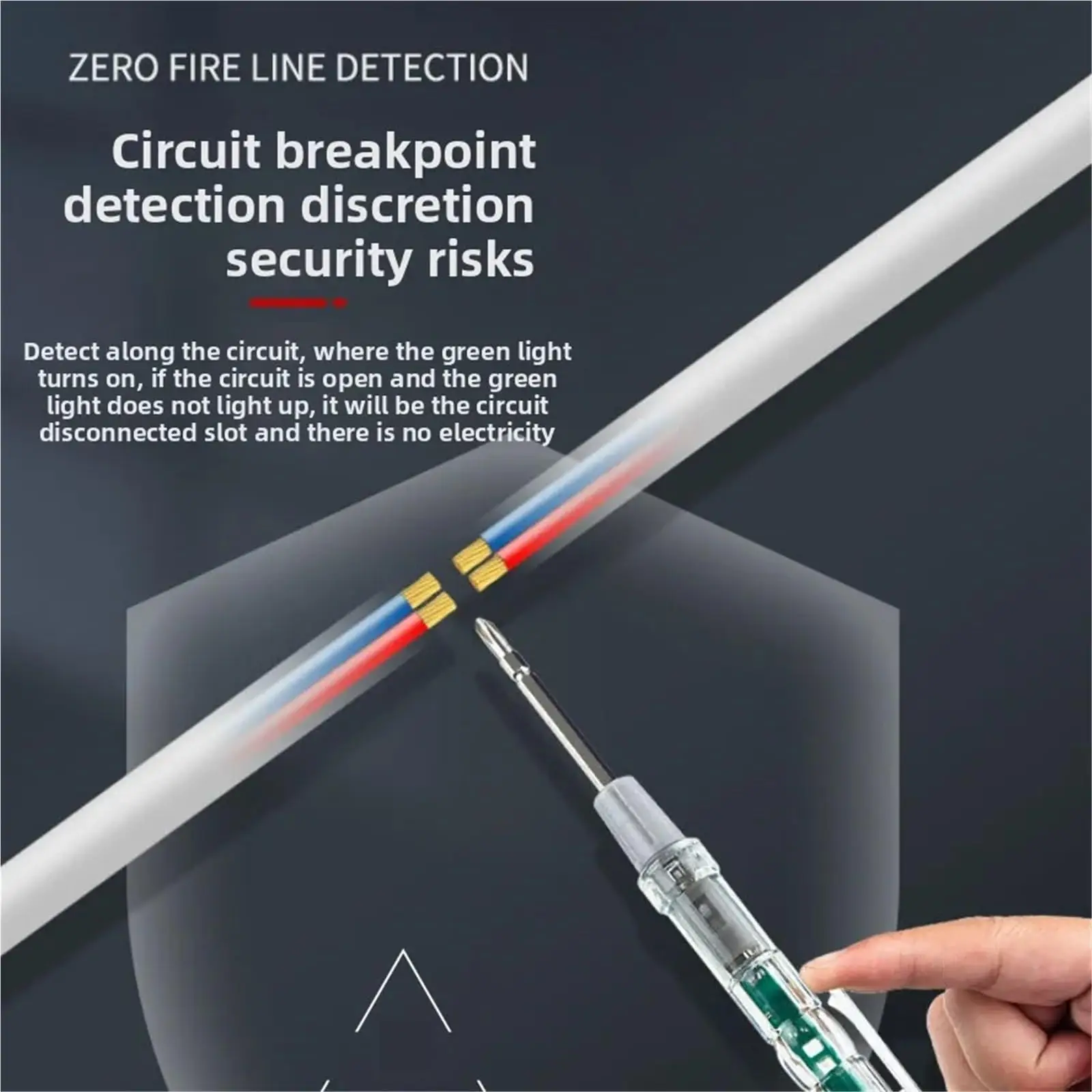 라포드 전압 테스터 펜 (양면 필립스 및 일자 드라이버 팁 포함) - 유도성 금속 캡 전기 기술자 필수 도구