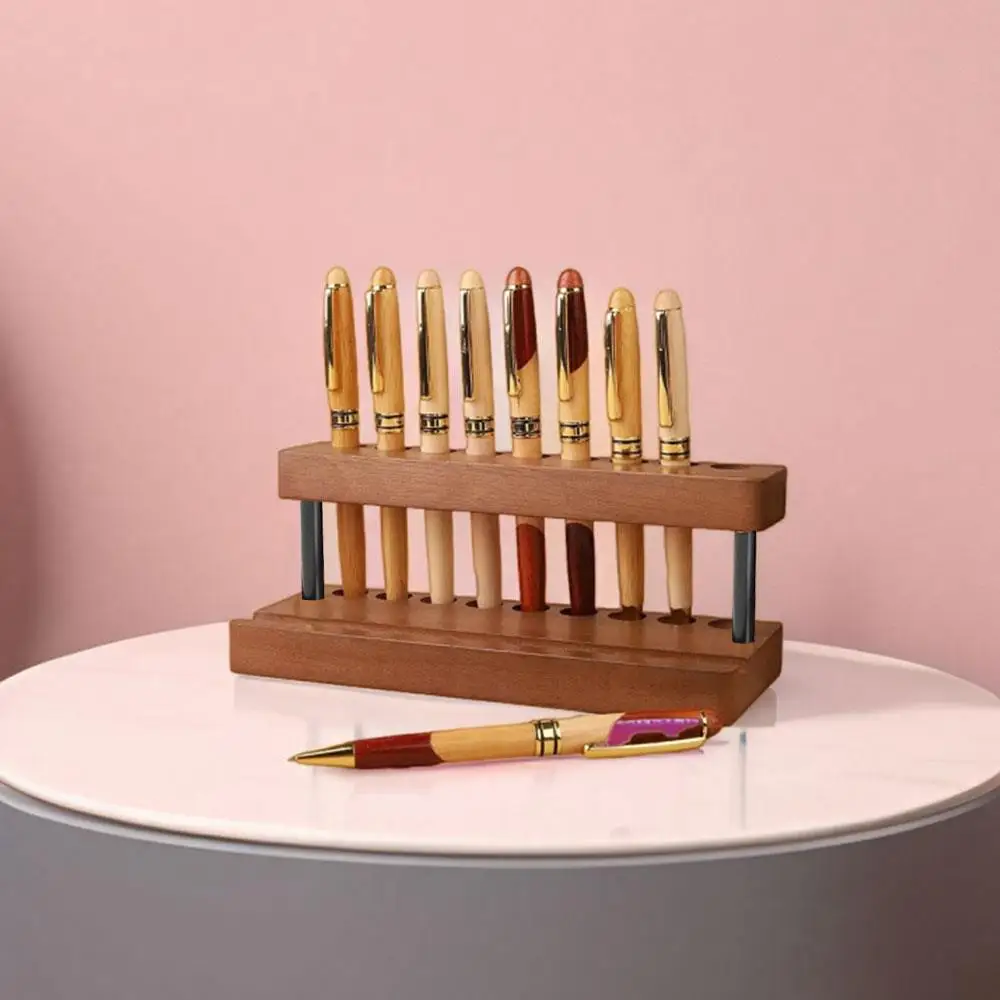 Walnut Wood Pen Holder With 9 Slots Multifunction Desk Organizer Phone Stand Display Case Storage Stand Office Decor 1