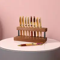 Walnut Wood Pen Holder With 9 Slots Multifunction Desk Organizer Phone Stand Display Case Storage Stand Office Decor 1