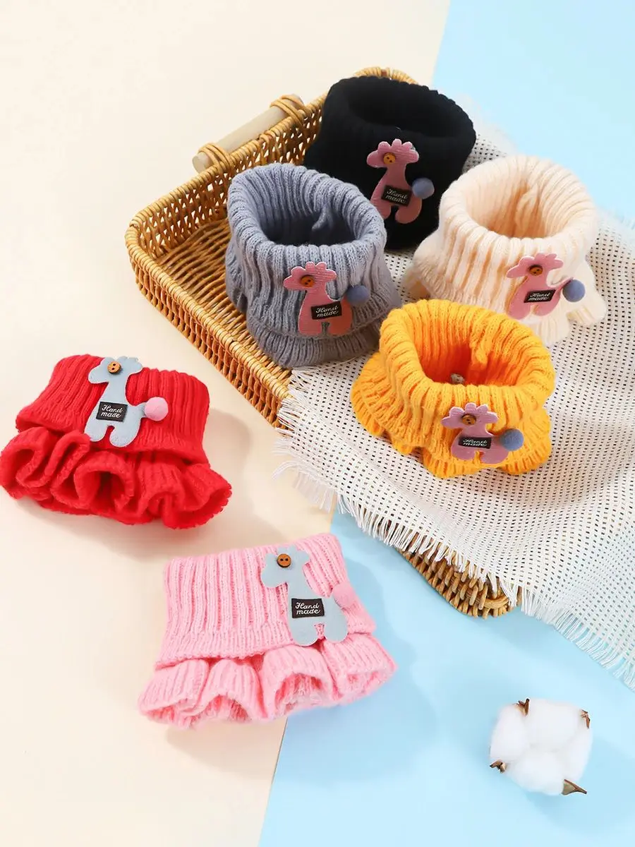 Description Picture 2 of itemBaby Scarf Winter Neck Warmer for Kids Children Boys Girls Woolen Knitted Mustache Solid Warm Crochet Scarves Plaid Fashion Doll