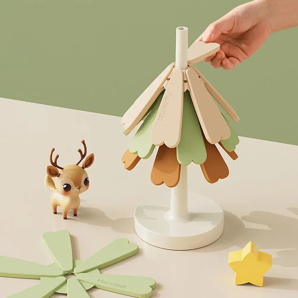 Tree Design Silicone Insulation Mat Anti Scalding Mat for Dining Table Pot Festival Gift Creative Home Decoration dining table mat
