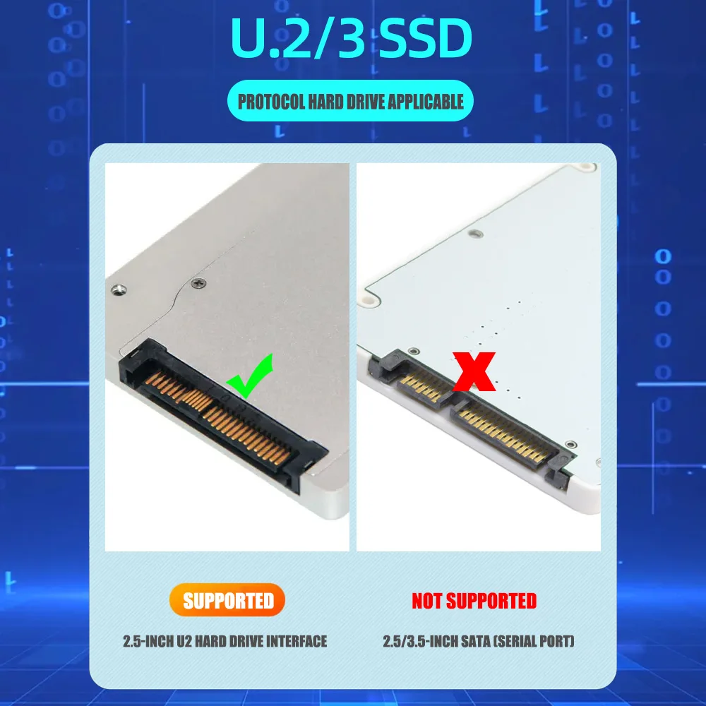ZOMY USB 3.2 Gen 2 - U.2(SFF-8639) SSD 어댑터 유형 C U.2 NVMe SSD 리더 변환기 2.5인치 7-15mm용 인클로저 도킹 스테이션