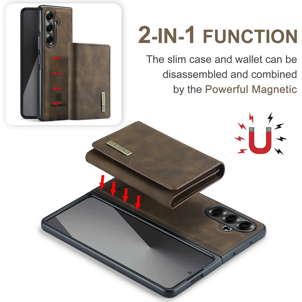 Leather Wallet Phone Case with Card Holder and Magnetic Closure - Anti-Drop 2-in-1 Design