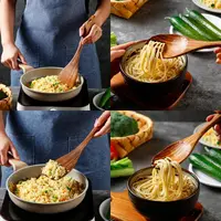 5 ustensiles de cuisine en bois, cuillères en bois, outils de cuisine pour cuisiner et servir, cuillère de cuisine antiadhésive 5