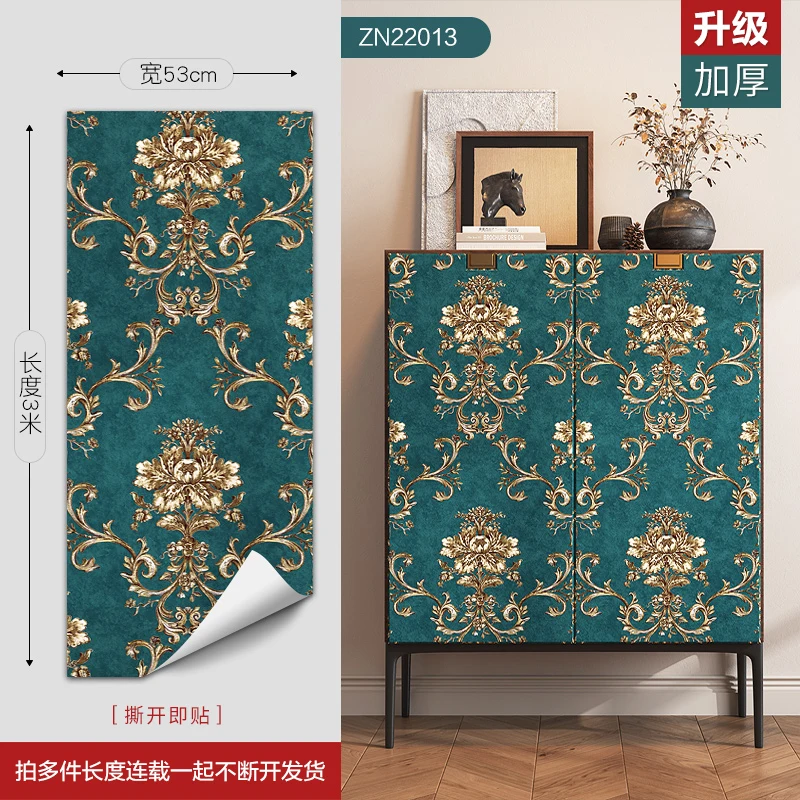 

Modern Non-Woven Damascus Wall Paper for Living Room Bedroom Background Wall Decoration Mural Self Adhesive Wallpaper 3D Cabinet