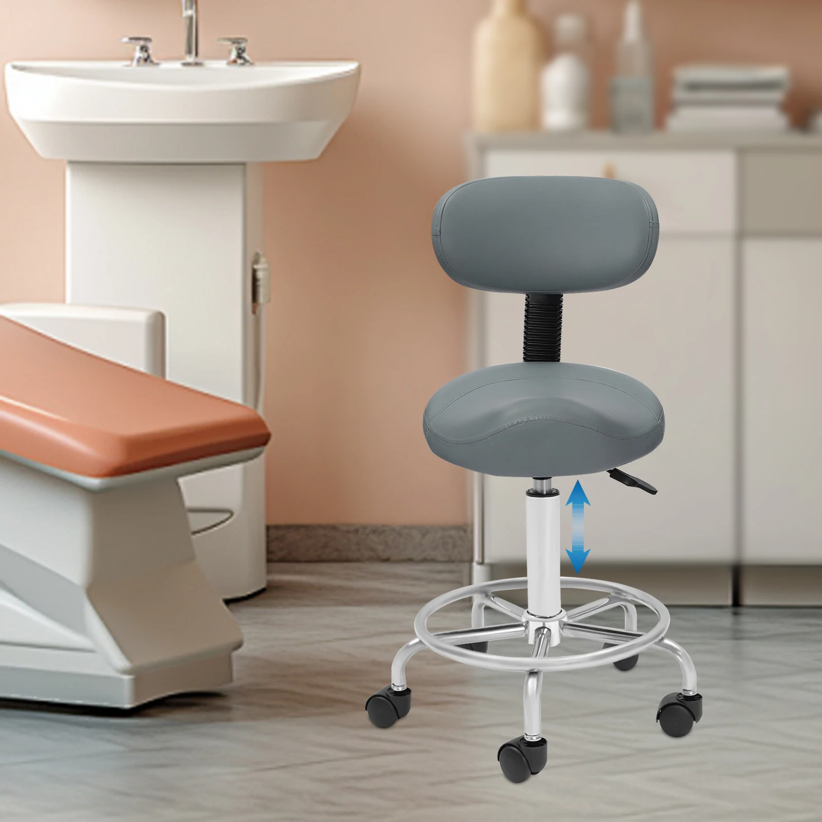 Barhocker Höhenverstellbarer Stuhl Frühstücksstuhl Barhocker Drehstühle Büro Ergonomischer Rollhocker 360° ° Drehbar für den Heimgebrauch – Detail 6
