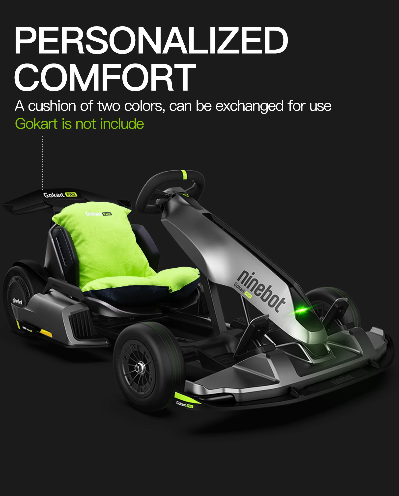 Gokart Rückenlehne Sitzkissen für Ninebot by Segway GoKart Pro Gokart und Gokart Kit Komfortable Rückenlehne Weiches Kissen Gokart Zubehör – Detail 3