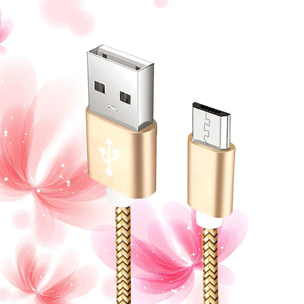 마이크로 USB 나일론 편조 충전 케이블 빠른 데이터 동기화 휴대폰 태블릿용 고강도 알루미늄 케이싱 마이크로