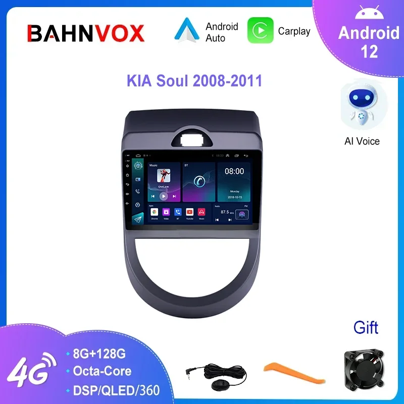 

Автомагнитола 2DIN для KIA Soul, 9 дюймов, Android 12,0, GPS-навигация, мультимедийный видеоплеер, Carplay, 4G, стерео
