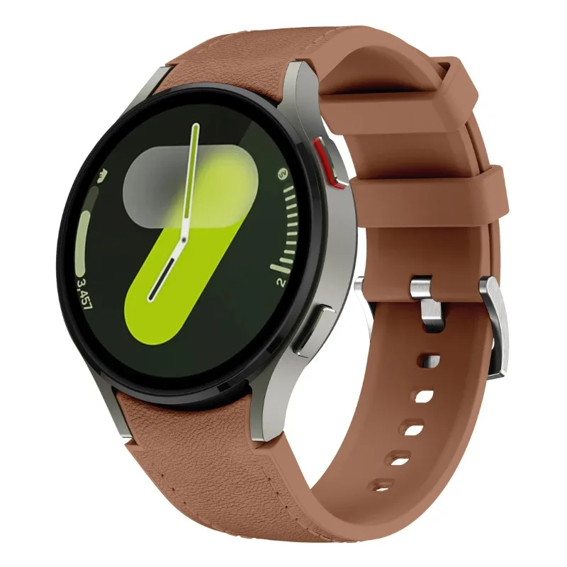 Dual-Material Premium Watch Strap - Silicone and Leather Bracelet Wristband