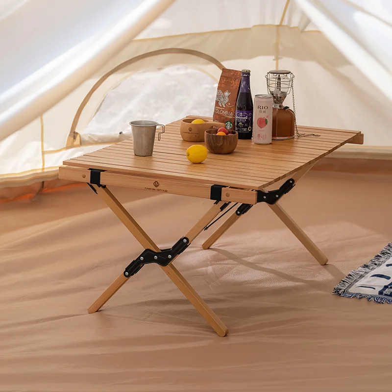 

Обеденный стол для пикника, мебель, деревянная подставка для хранения для кемпинга, портативный складной круглый стол для яиц, стол для улицы из массива дерева