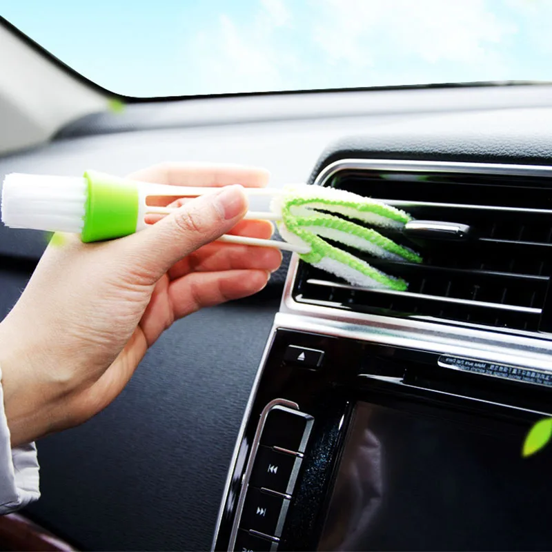 Car-styling Auto Accessories 2 In 1 Car Air-conditioner Outlet Cleaning Tool Long Durable Multi-purpose Duster Brush Cleaner