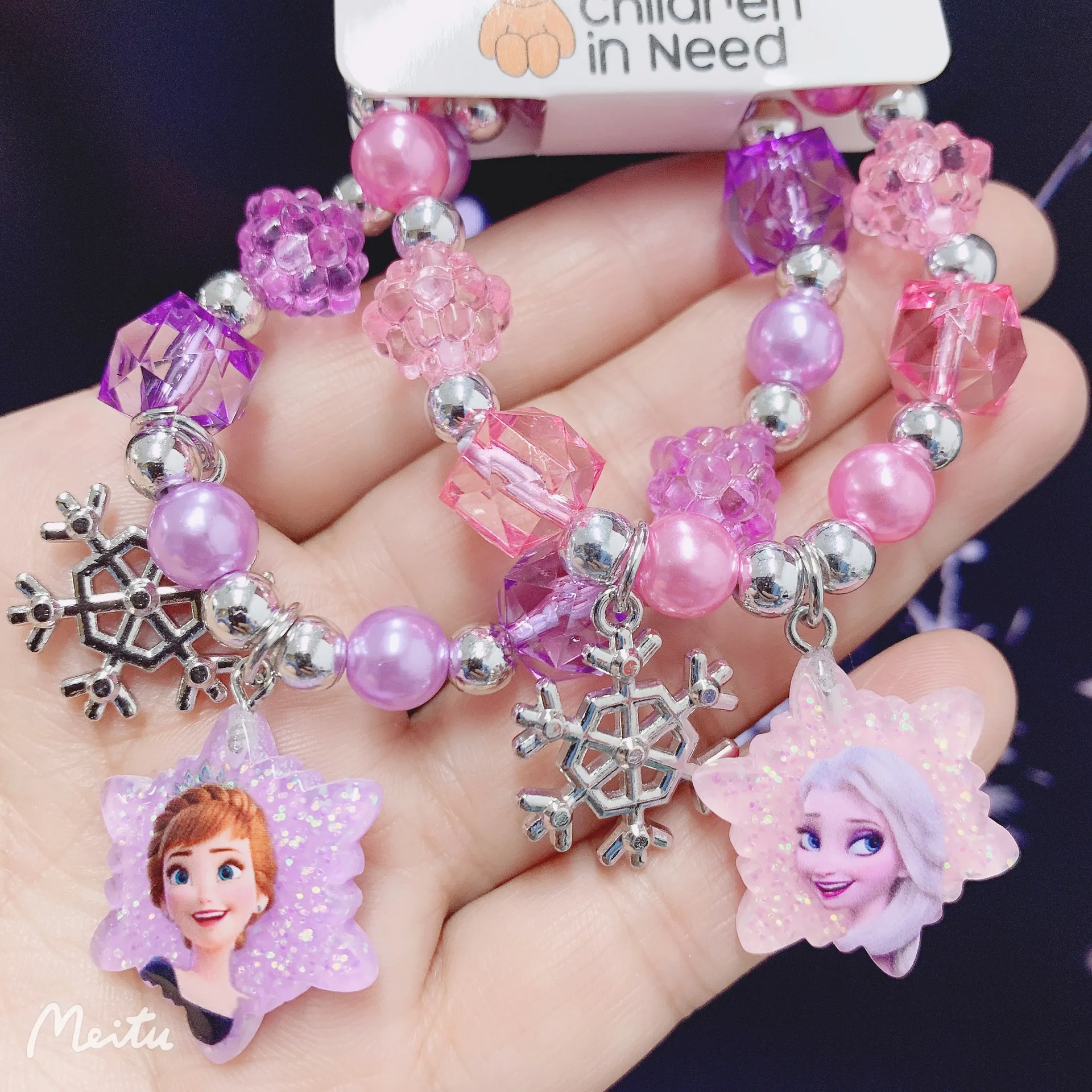 Disney Princess Frozen Necklace Bracelet Set Anime Cartoon Princess Anna  Elsa Sofia Ring Ear Studs Headwear Girls Jewelry Gift - AliExpress