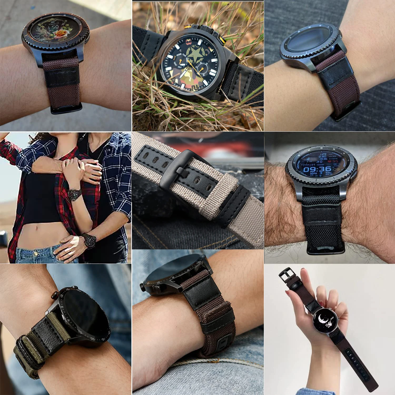 Nylon Quick Release Sport Strap - Military Style Canvas Fabric Watch Band