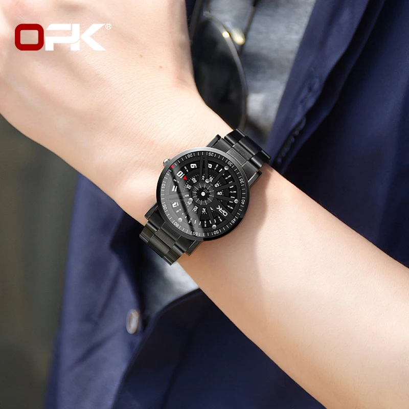OPK Fashion Quartz Waterproof Watch with HD Hour Display and Round Dial