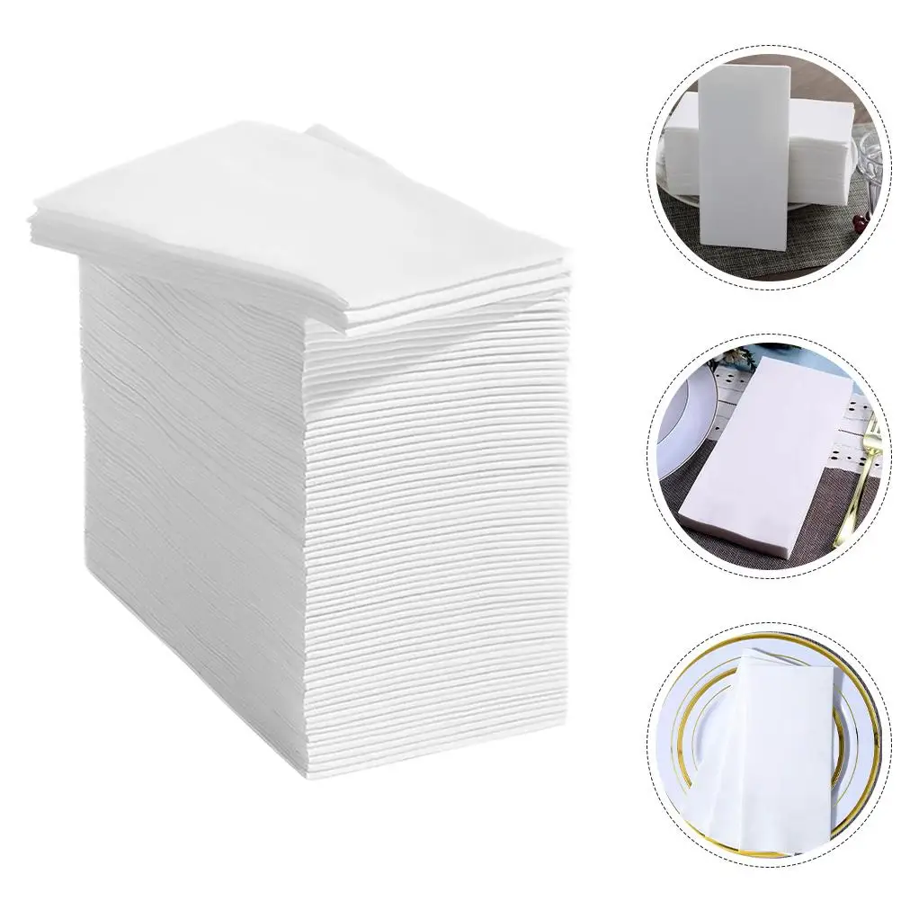 100Pcs Thick Paper Napkins Banquet Cocktail Party Wedding Serviettes Disposable Towels Golden Print Guest Luncheon Tabletop