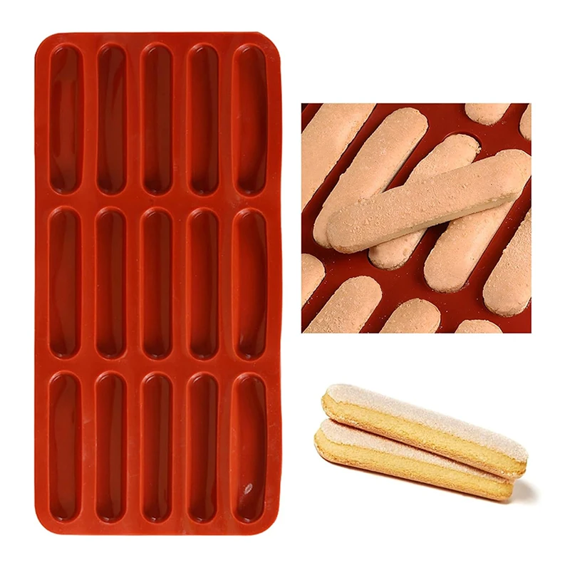 Lange Streifen Cookie Silikon Form Schokolade Getreide Bar Finger Form Süßigkeiten Eiswürfel Tablett Keks Stick Eclair Kuchen Dekorieren Werkzeuge – Detail 4