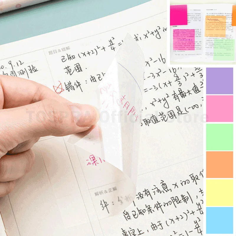 50/100 fogli trasparenti impermeabili postati It Sticky Notes per libri  blocchi per appunti postit per cancelleria scolastica forniture per ufficio  - AliExpress