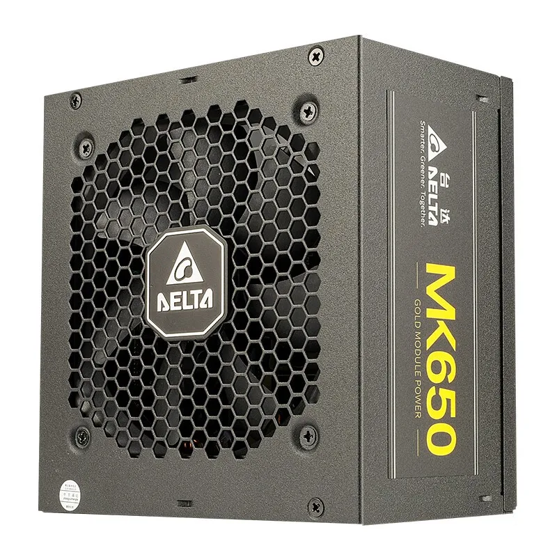 델타 등급 650W 전원 공급 장치 Mk650 금메달 풀 모드 데스크탑 컴퓨터 전원 공급 장치(더블 8핀/풀 전압/금메달 풀 모드/싱글 채널 12V)
