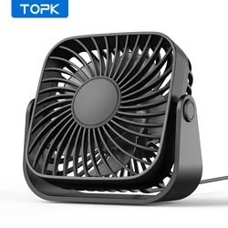 Compact USB-Powered Quiet Desk Fan with Adjustable Speeds and 360° Rotation (Black)