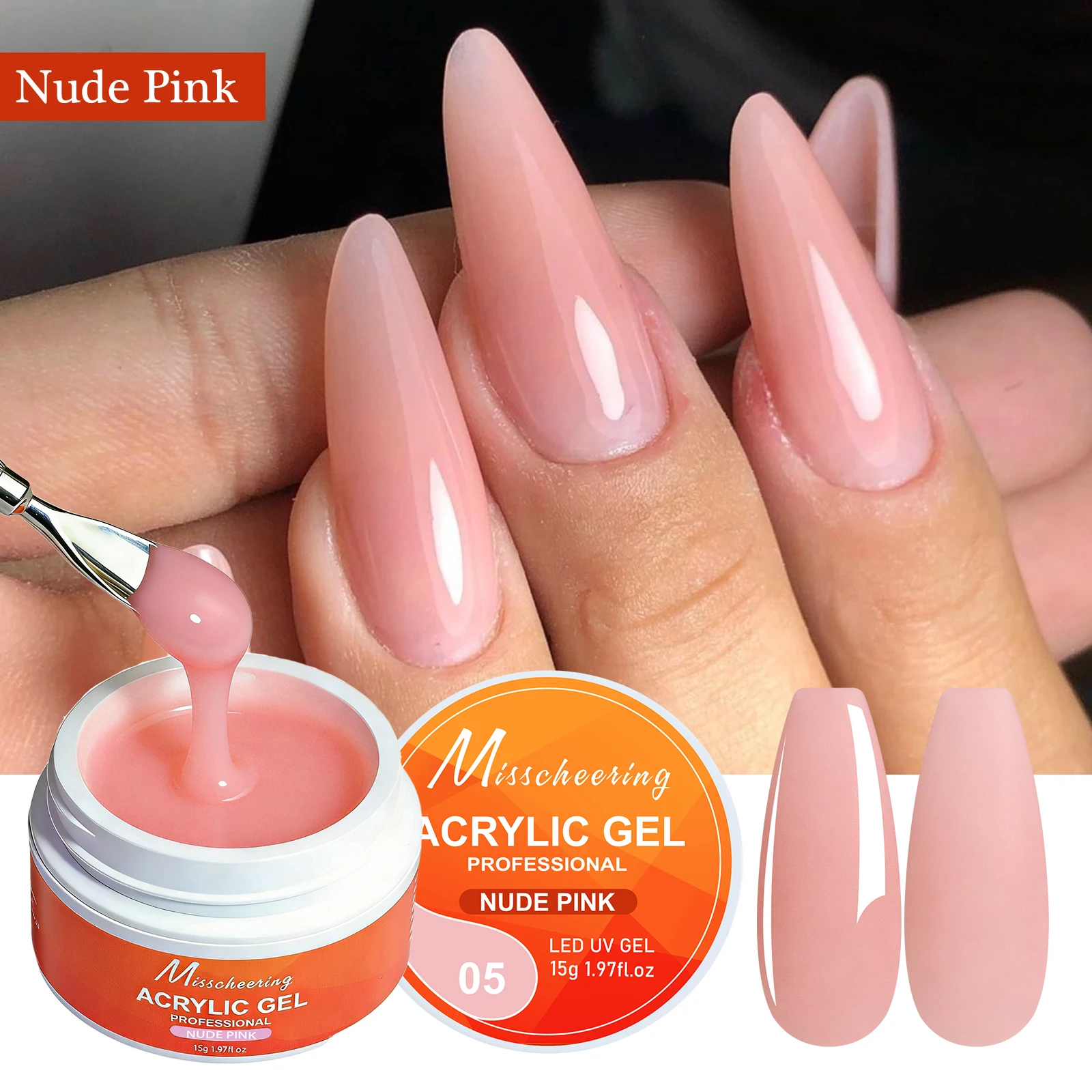 15g Solid Builder Gel Cured Builder Nagelgel Acryl Kristall Nagelverlängerungsgel Quick Builder Nagelgel Rosa Klar UV LED Gel – Detail 14
