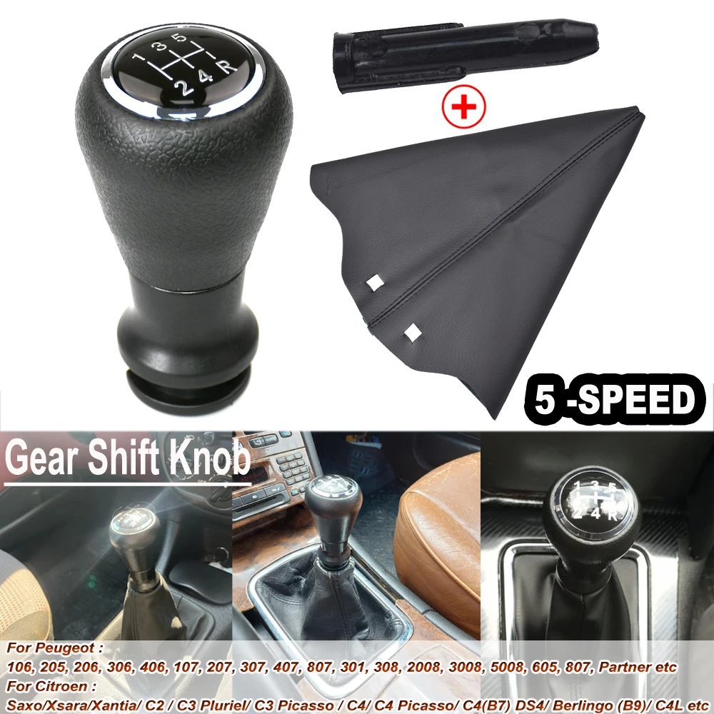 Pommeau De Levier De Vitesses Argenté Pour Peugeot 206 207 3008 / Citroën C2 C3 C4 Picasso Berlingo Saxo
